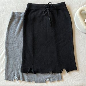 Honey punch Drawstring stretch Distressed Skirt Bundle